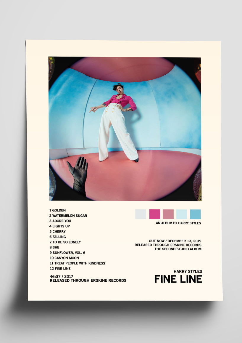 Harry Styles 'Fine Line' Album Art Tracklist Poster – The Indie Planet