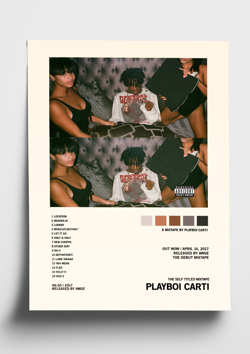 Playboi Carti 'Self Titled' Album Art Tracklist Poster The Indie