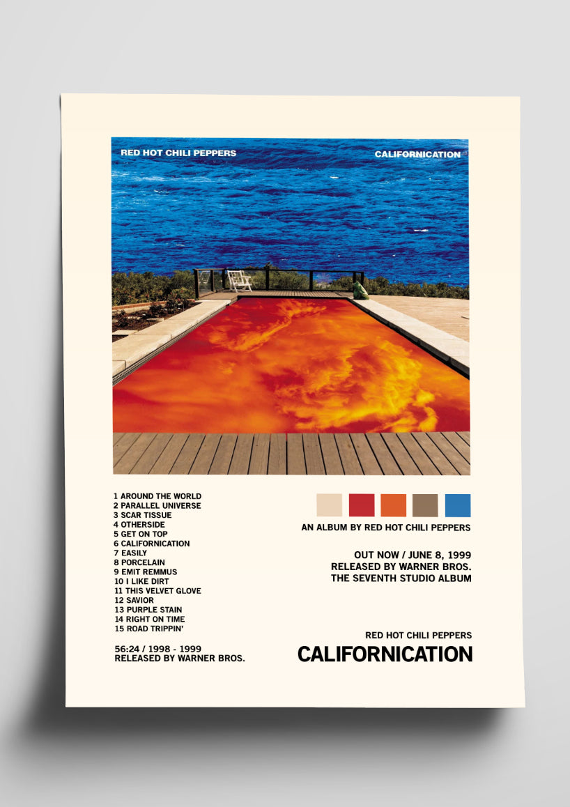 Red Hot Chili Peppers Californication Vinyl Record Song Lyric Art Print -  Song Lyric Designs