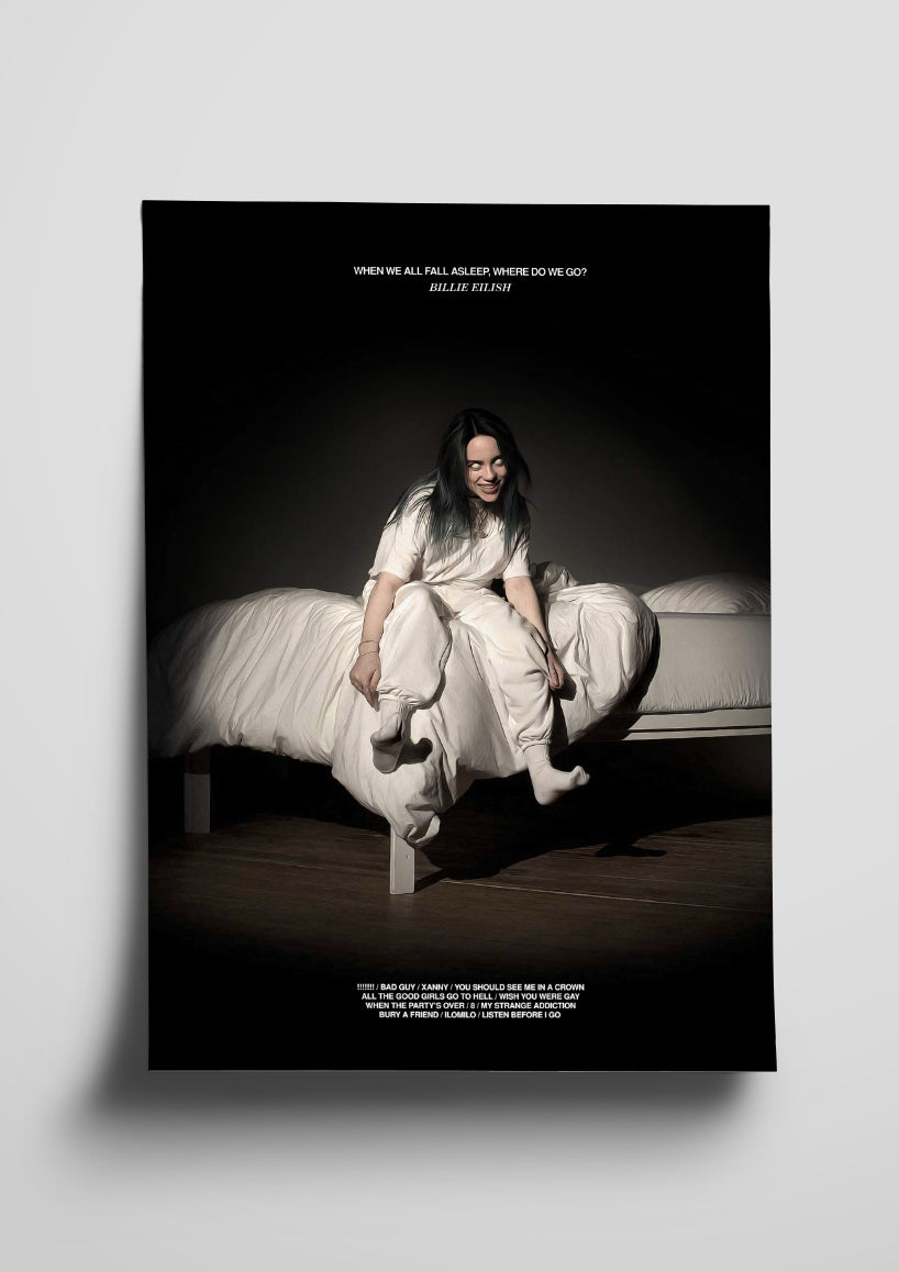 Billie Eilish \'When We Planet Indie The Go?\' Fall Asleep, Do We Poster Where –