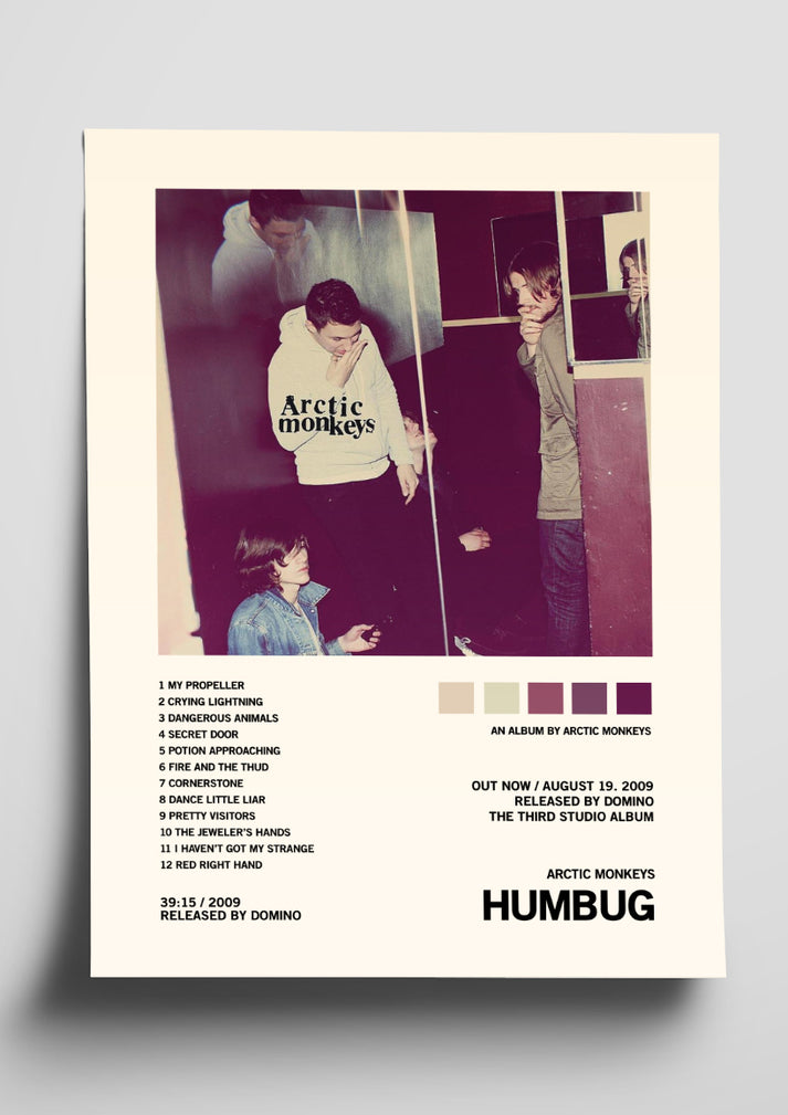 Arctic Monkeys 'Humbug' Album Tracklist Poster – The Indie Planet