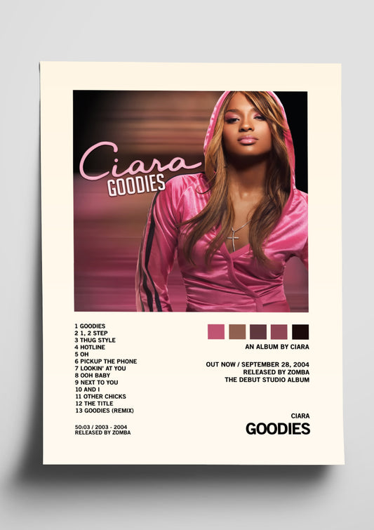 CIARA 'GOODIES' ALBUM TRACKLIST POSTER