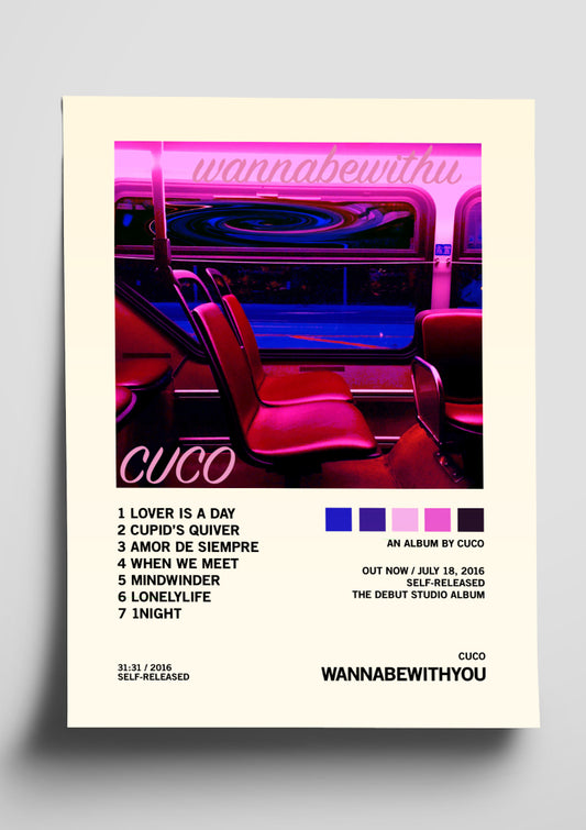 Cuco 'wannabewithyou' Album Art Tracklist Poster