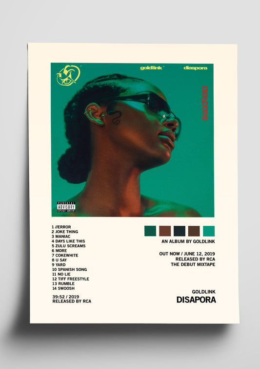 Goldlink 'Disapora' Album Art Tracklist Poster