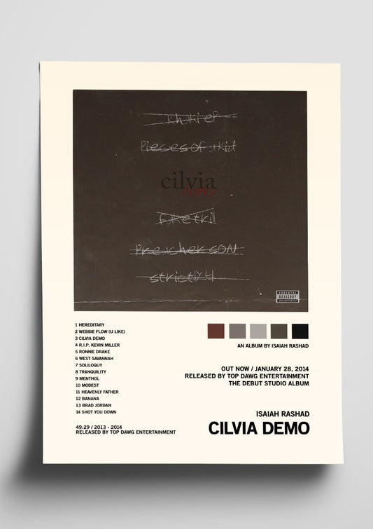 Isaiah Rashad 'Cilvia Demo' Album Tracklist Poster