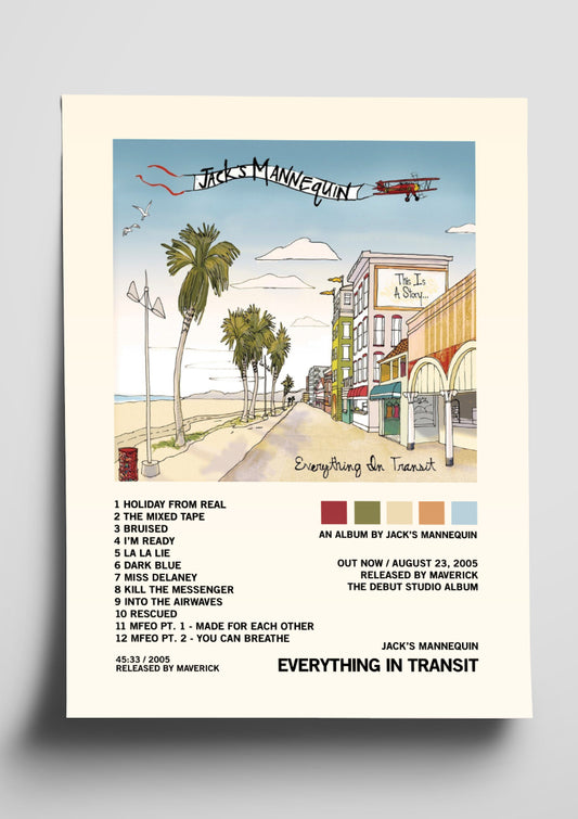 Jack's Mannequin 'Everything In Transit' Album Art Tracklist Poster