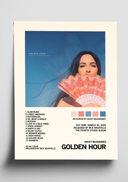 Kacey Musgraves 'Golden Hour' Album Art Tracklist Poster