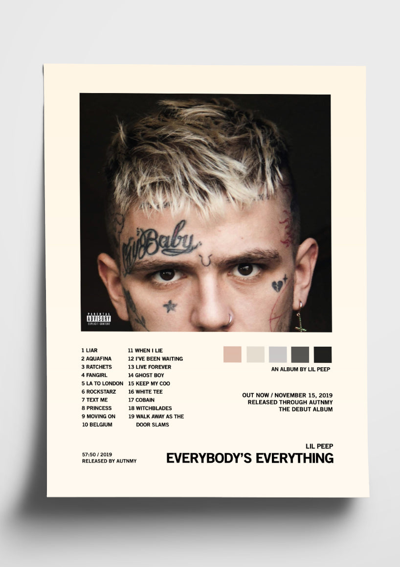 Lil Peep Everybodys Everything Album Art Tracklist Poster The Indie Planet 