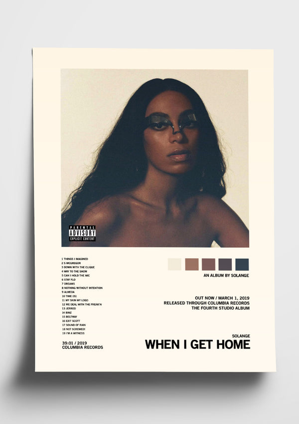 Solange 'When I Get Home' Album Art Tracklist Poster – The Indie Planet