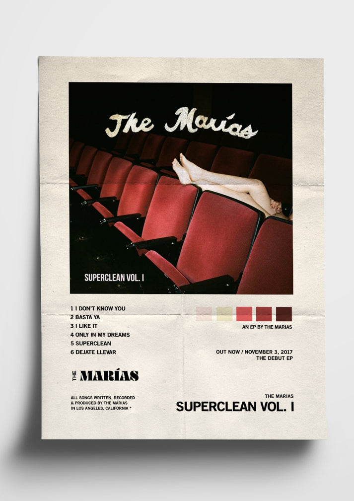 The Marias 'Superclean Vol. I' Album Art Tracklist Poster – The Indie ...