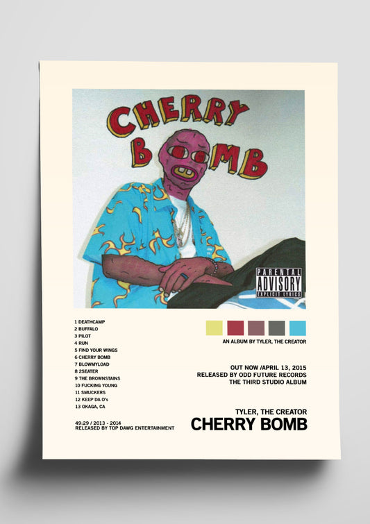 Tyler, the Creator 'Cherry Bomb' Album Tracklist Poster